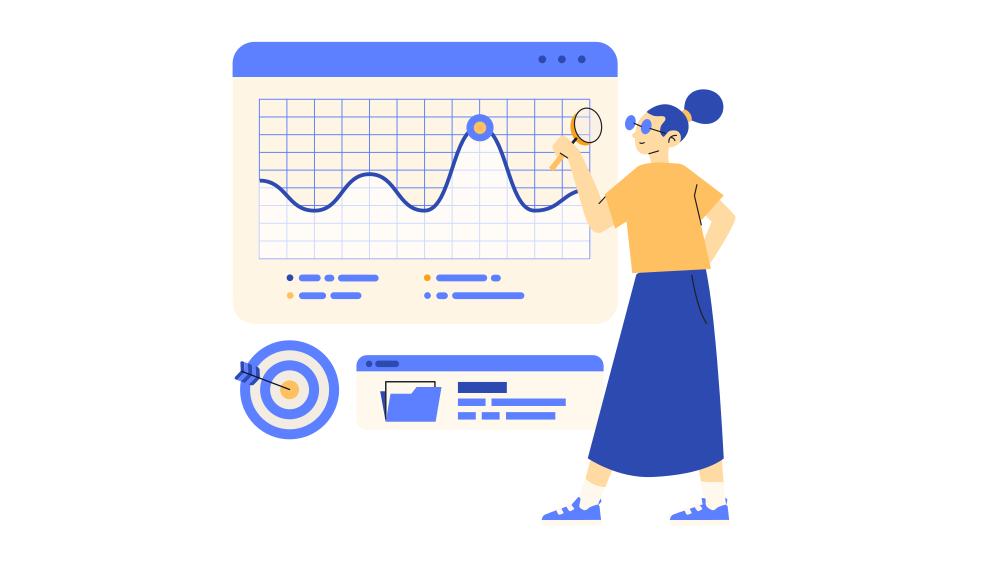 woman working on business analysis dashboard